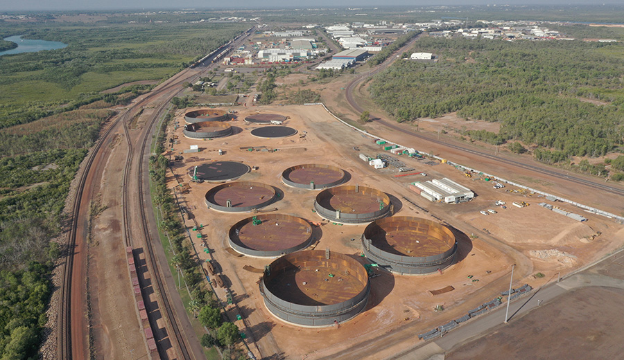 Work is powering ahead on the Territory's largest fuel storage project